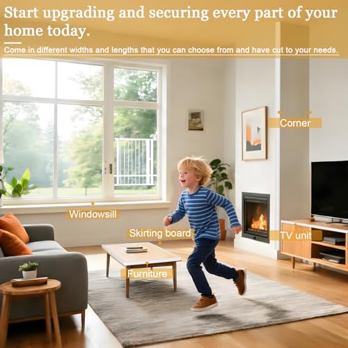 Wall Corner Protector Self-Adhesive Flexible – Durable Rubber, Furniture Edge Guard, Easy to Install, White, Prevents Wall Damage, Ideal for Home or Office Use - size: 1.6in×20ft