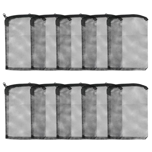AQUANEAT 10pcs Aquarium Filter Media Bags, Fish Tank Coarse Mesh Bags with Plastic Zipper for Activated Carbon(5.5" x 8") - size: 5.5" x 8"