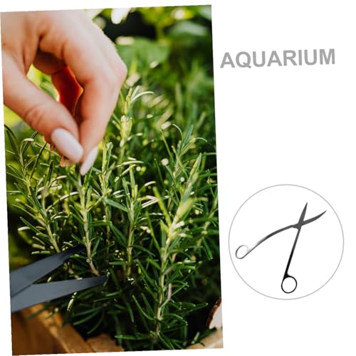 UPKOCH Aquatic Scissors Plant Clean Aquarium Fish Tank Tools Aquascaping Tools Stainless Steel Black