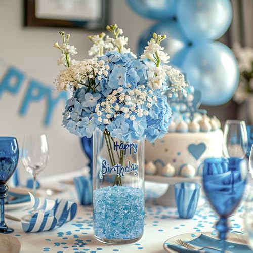 HappyFiller 1.3 LB Crushed Sand Broken Glass Pieces Crush Terrarium Gravels for Resin Arts Crafts, Fire Pit,Succulents,Vase Fillers Candle Holder Filler,Aquarium Fishbowl Stones,Water Blue - color: Water Blue