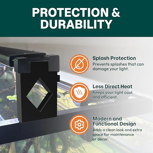 Aquarium Light Risers for Fluval Plant & Marine 3.0 & 2.0 LED | Heat-Resistant Polymer Stand | Toolless Easy Install (3-Inch) - size: 3-Inch