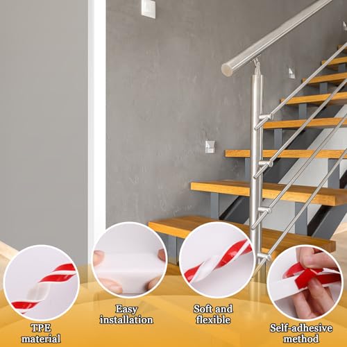 Wall Corner Protector Self-Adhesive Flexible – Durable Rubber, Furniture Edge Guard, Easy to Install, White, Prevents Wall Damage, Ideal for Home or Office Use - size: 0.8in×20ft