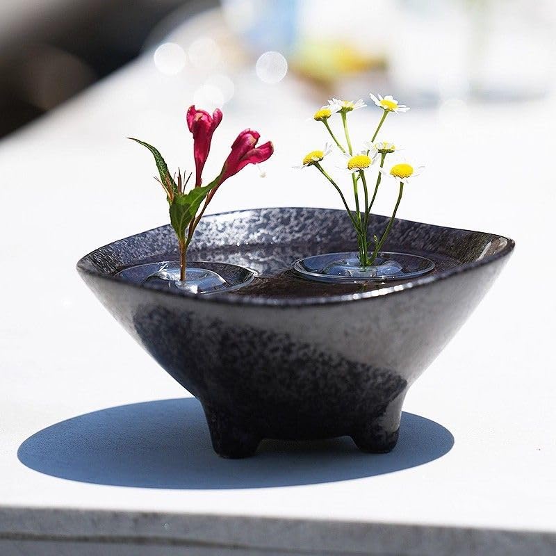 10Pcs Clear hydroponic plants Floating Floral Holder Simple Creative Flower Bowl Stem Holder Plant Display Home Decoration (Large,7*2.6cm) - color: Large,7*2.6cm