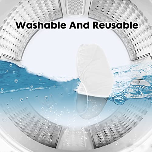 Toilet Tank Lid Cover, Bathroom Stretch Washable Spandex Toilet Tank Protector Cover with Elastic Bottom, White - color: White