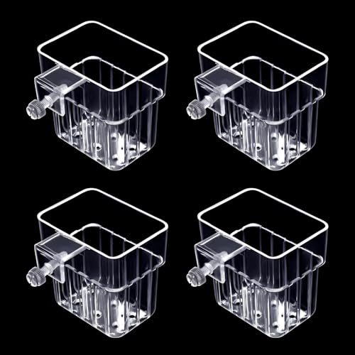 4PCS Clear Acrylic Aquarium Plant Holder Hanging Cups for Aquatic Plants Fish Tank