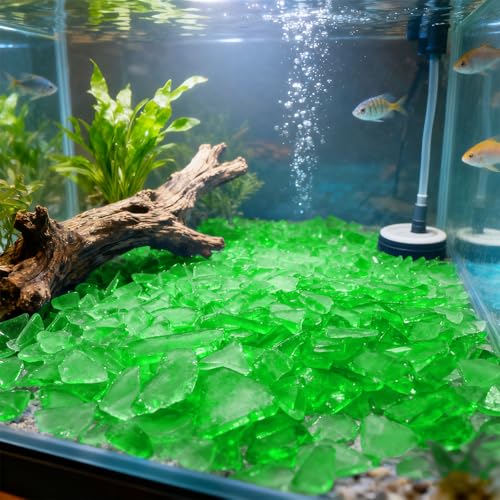 Keedolla Tumbled Sea Glass for Crafts - 10 OZ Green Frosted Seaglass Pieces for DIY Art Crafts, Vase Filler, Beach Weddings, Aquarium and Home Decor - Emerald Green - color: Emerald Green, size: 10 OZ / 0.63 LB