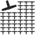 Kalolary 100PCS 1/4" Universal Barbed Tee Fittings, 1/4 Inch Barbed Tee Connectors Drip Irrigation Fittings for 4mm/7mm Water Tube Parts Drip Irrigation Hose Connector Watering System - size: 100 Count - 3.50 × 2.00 × 0.4 cm