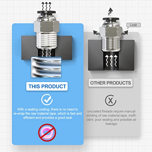 TAILONZ PNEUMATIC Male Straight 3/8 Inch Tube OD x 3/8 Inch NPT Thread Push to Connect Fittings PC-3/8-N3 (Pack of 20) - size: 3/8"OD x 3/8"NPT