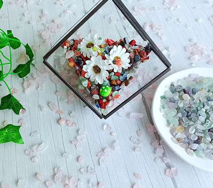 LAIDANLA Decorative Tumbled Gravel Fluorite Crystals Chip Polished Bulk Natural Gem Aquarium Gravel Rocks Pebbles Fish Tank Gravel Vase Filler Succulents Terrarium Supplies 100g - color: Fluorite, size: 0.22 Pound-（0.2"-0.28"）