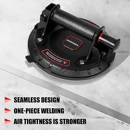 DEWINNER 8" Glass Suction Cups - Heavy-Duty Vacuum Glass Lifter for Tiles and Granite - 660lbs Load Capacity - 2 Pack Industrial Suction Cup with Carry Case - color: Black2