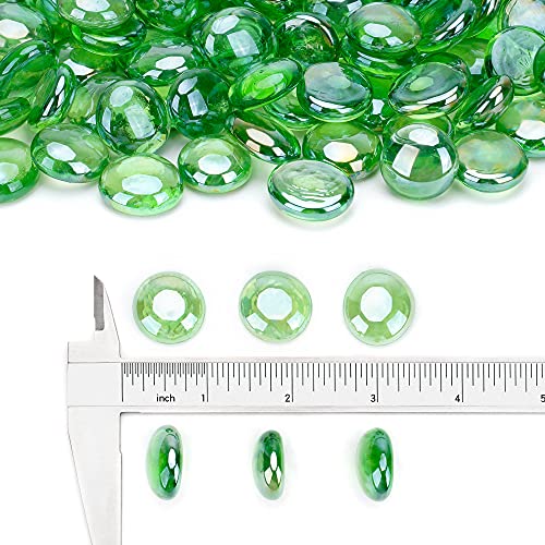Stanbroil 10-Pound Fire Glass Beads - 1/2 inch Luster Fire Glass Drops for Fireplace Fire Pit | Gas Log Sets | Landscaping | Fish Tank, Emerald Green Luster - color: Emerald Green Luster