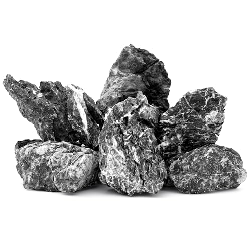 6.1-8.1 Inches Natural Seiryu Stone, 6 PCS Large Aquarium Rocks for Aquascaping, Iwagumi Layouts, Terrariums & Aquarium Décor