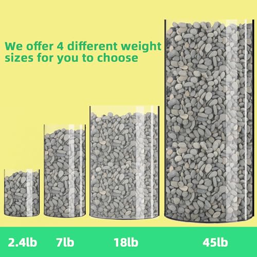 45LB River Rocks,Mexican Beach Pebbles for Plants,Potting,Garden Landscape Stone Paving Stone Grey 1Inch… - size: 45LB, style: Medium