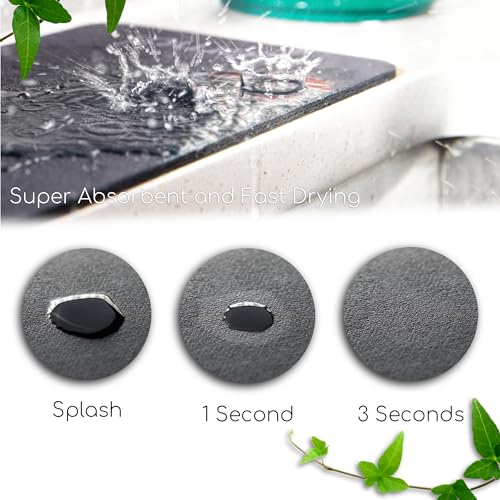 Ternal DripGuards Absorbent Counter Mat 2-Pack | Waterproof, Quick-Dry Coffee Bar Mat for Kitchen, Sink & Drink Station | Non-Slip, Spill-Proof Protector for Water, Oil & Syrup [3 x12in]. - size: 3x12in-Regular