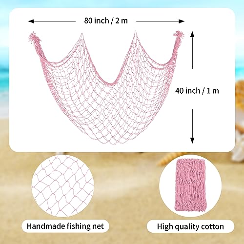 2 Pack Fish Net Decorations for Party - color: Light Pink