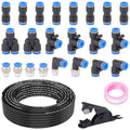 1/4" DOT Air Line with 24 Pcs Quick Connect Air Fittings Kit 50FT 1/4 DOT Air Lines with Push Lock Air Line Fittings Pneumatic Push to Connect Air Hose Fittings - size: 25 PCS-50FT 1/4