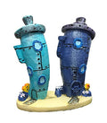 Penn-Plax Spongebob Bikini Bottom Homes - Aquarium Decor - Durable Resin Aquarium Ornament for Betta Bowls, Small Fish Tanks, or Nautical Displays - Safe for Freshwater & Saltwater - Blue, 3-Inch