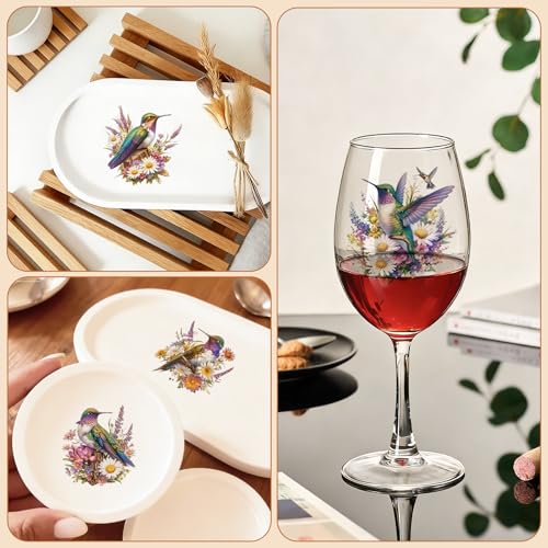 UV DTF Cup Wraps, 4 Sheets Humming Bird Transfer Stickers for 16oz Glass, Rub On Decals for Tumblers and Candlestick - style: Humming Bird