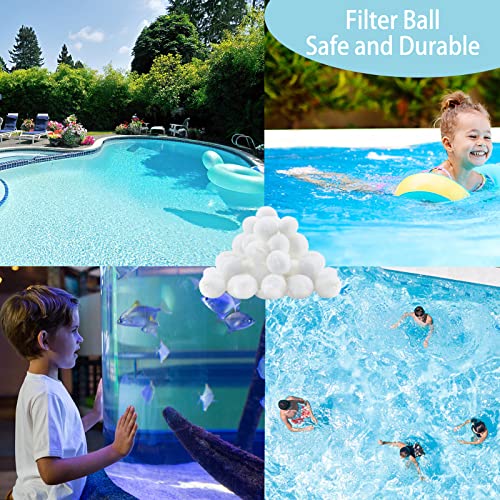 3.1 LB Pool Filter Balls,Filter Balls for Sand Filter Pump for Above Ground Pool Eco-Friendly Fiber Filter Media for Swimming Pool Sand Filters(Equals 100 LB Pool Filter Sand).(White 3.1LB)