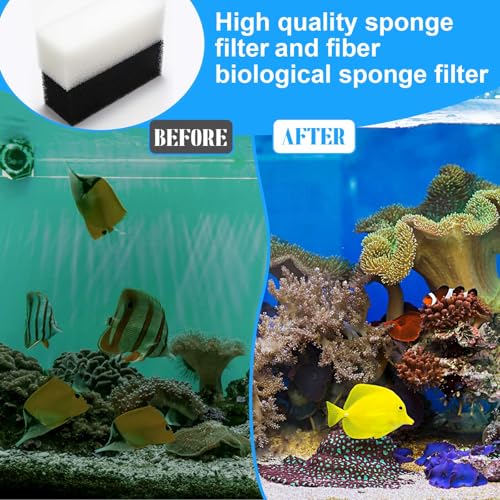 Threlaco 22 Pcs/4 Set of Three-Stage Filtration Fish Tank Filter Compatible with Aquaclear 110 Power Filter, Maintenance Kit, Foam Pads, Mesh Bags, Ceramic Rings, for 60- to 110-gallon Aquariums - style: Aquaclear 110