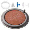 hygger Aquarium Air Stone, 4.1 Inch Nano Air Stone Makes Super Tiny Bubbles, Ultra Quiet Dissolved Oxygen Diffuser Small Airstone with Stainless Steel Base for Aquarium, Fish Tank & Hydroponic, Round - size: 4.1 Inch