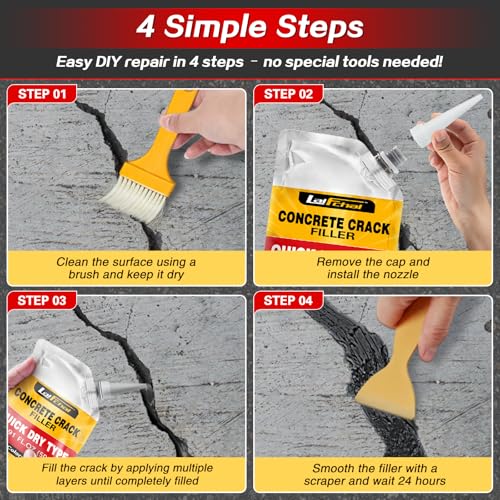 Asphalt Crack Sealant, Cement Crack Filler, High Elasticity Self Leveling Caulking Glue, Waterproof Concrete Repair for Driveways, Walkway, Patio, Joint, Indoor and Outdoor (3 Pack - 3.3LB) - style: 3 Pack - 3.3LB