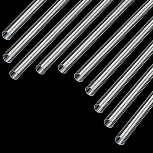 Clear Rigid Acrylic Pipe Tube 1/2"(12mm) OD x 1mm Wall Thickness 15.5" Length Round DIY Chemical Resistant High Impact PMMA Tubing for Lamps and Lanterns, Water Cooling System(10 Pcs) - size: 1/2 inch
