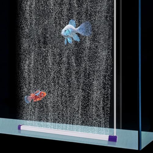 hygger 16.9 Inch Long Aquarium Bubble Bar, Ultra-Fine Quiet Oxygen Diffuser Bubble Curtain Wall, Self-Sinking Design Fish Tank Bubbler Decorations for Freshwater Saltwater - size: 16.9 Inch