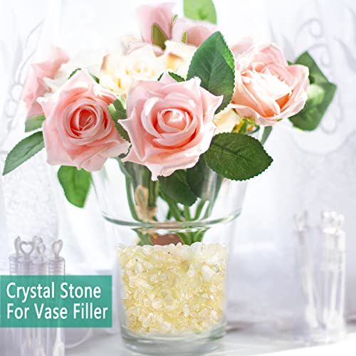 MAIBAOTA Natural Citrine Crystal Quartz Rocks Chips Vase Filler Rocks for Succulent Plant Small Fish Tank Aquarium Gravel Decorative Pebbles Stones(200 gram) - color: Yellow-Citrine Crystal, size: 0.45 Pound