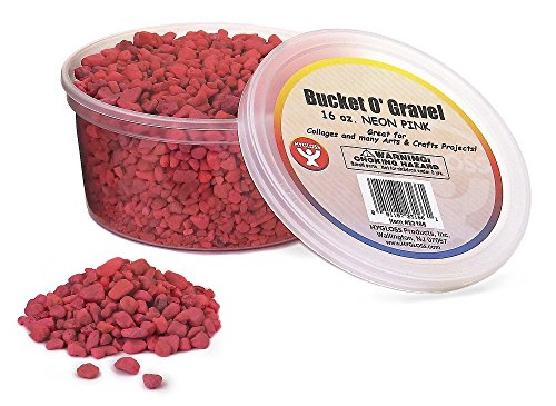 Hygloss Products Craft Rocks, Mini Stones for Art Projects - Bucket O' Gravel, Neon Pink, 1 lb - color: Neon Pink, size: 1 lb, style: Gravel
