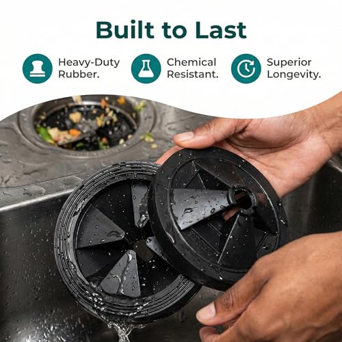 Funnit Garbage Disposal Splash Guards 3 3/8 Inch Sink Baffle for InSinkErator Evolution Series Removable Quiet Collar Drain Plugs （2 Pack）