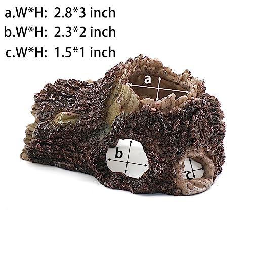 relaqcc Tree Trunk Cave Aquarium Decoration Reptile Cave Climb Hideout Hideaway, Betta Log Resin Wood House Fish Tank Decorations for Betta Fish, Shrimp, Lizards, Leopard Gecko - style: Type-C