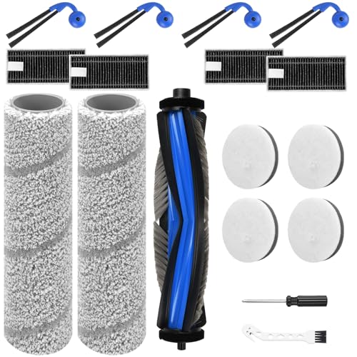Pure Realm 17 Pcs X11 OmniCyclone Replacement Accessories kit for Ecovacs Deebot X11 OmniCyclone, 1 Main Brush 2 Roller Mop 4 Sponge Filter 4 Side Brush 4 HEPA Filter 1 Screwdrivers 1 Clean Brush - size: 17p Accessories kit for Ecovacs X11 OmniCyclone