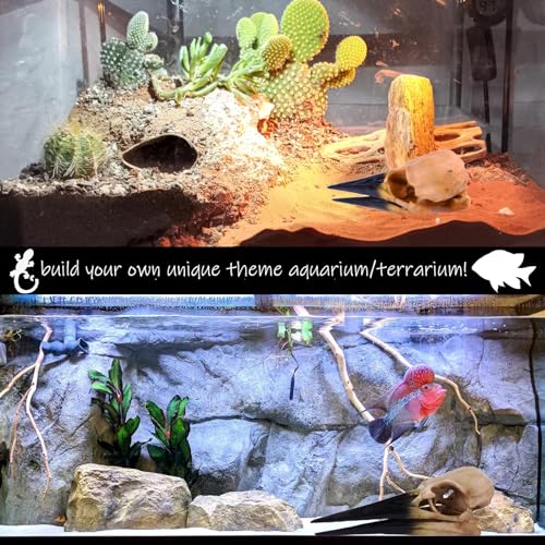 Fish Cave Hideout Ornament Décor for Terrarium Dinosaur Animal Skull Aquarium Large Decorations Betta Tarantula Reptile Snake Decor Bones Halloween - color: Pterosaur