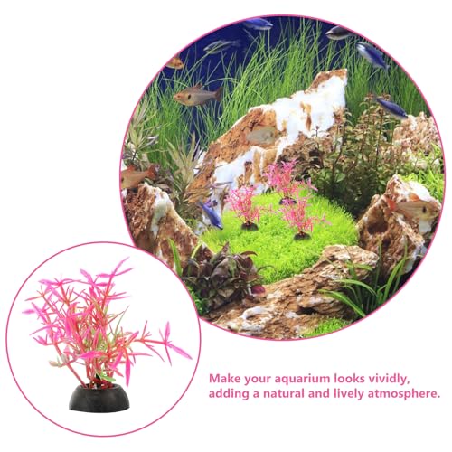 Healifty 20pcs Aquarium Decor Artificial Plastic Plants Betta Fish Tank Accessories Aquatic Grass Fish Tank Decorations for Small Aquariums