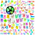 150 Pcs Mini Resin Animals Variety Pack Tiny Animals Miniature Figures Luminous Figurines for Dollhouse Micro Landscape Aquarium Potted Fairy Garden DIY Decor