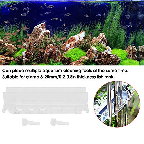 Haofy Aquarium Tool Holder Acrylic 5-20mm Glass Thickness - Fish Tank Organizer with Secure Grip for Rimmed Aquariums Nano Tanks Plant Tweezers Scissors Storage