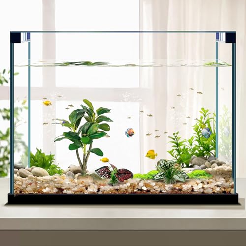Moonorange Reptile Artificial Plants, Big Terrarium Plants Decorations Supplies, Aquarium Fish Tank Plants, Amphibian Habitat Hideout Tank Accessories(L Set-3pcs/H) - color: L Set-h