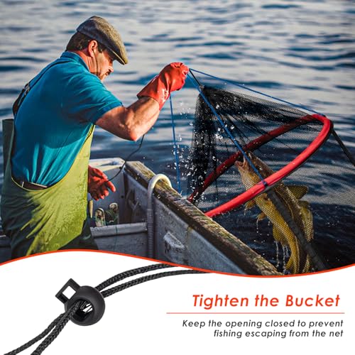 QualyQualy Floating Fish Basket 41/73 Gallons Extra Large for Live Caught, Fully Foldable Fishing Net Holder for Bait Live Well Collapsible Mesh Fishing Holder Cage - color: Red, size: 31.5*31.5*21.6IN (73 GAL)