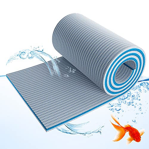 SHIGATSU Aquarium Filter Floss Rolls, Upgraded 8-Layer Aquarium Filter Sponge for Fish Tank Filter and Pond（47" x 12"）, Aquarium Filter Media for Freshwater or Saltwater Aquariums - size: 47" x 12"