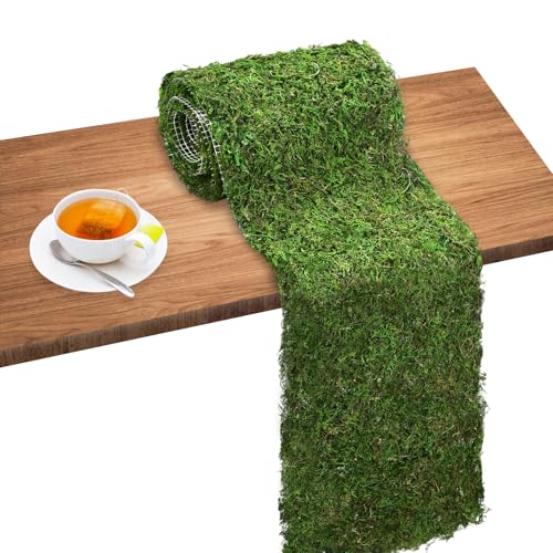 40'' x 6'' Green Dried Moss Roll, Preserved Moss Sheet for Crafts Table Decoration Fairy Wedding Party Woodland Garden Decor - color: 40*6 Inch