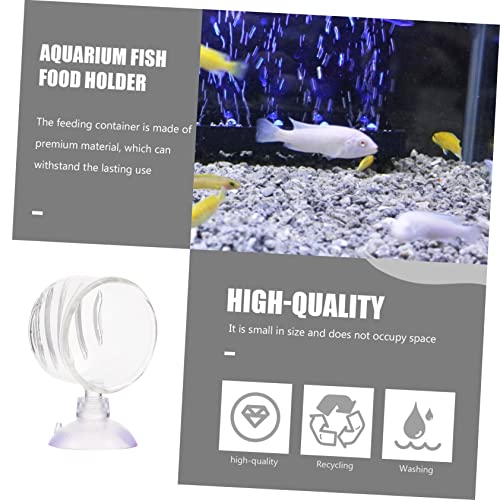 GALPADA 2 Pcs Red Worm Feeding Cups for Aquarium Glass Fish Feeder Suction Cups for Shrimp and Fish Bait Sturdy Feeding Dish