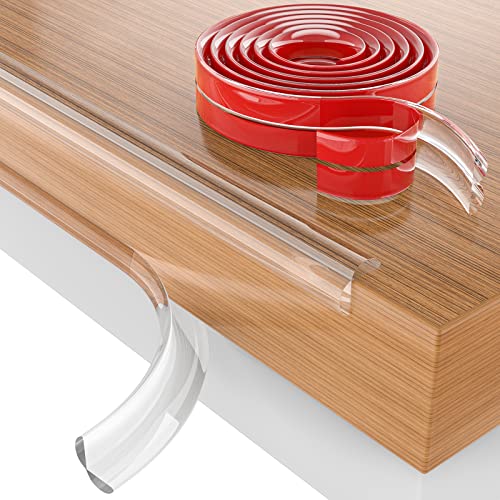 Baby Proofing, 0.6in Edge Protector Strip Clear, Thickened Silicone Soft Corner Protectors with Upgraded Pre-Taped Strong Adhesive, 6.6ft Edge Protectors for Sharp Corners of Cabinets, Tables, Drawers - color: Red-transparent, size: 15MM*2M