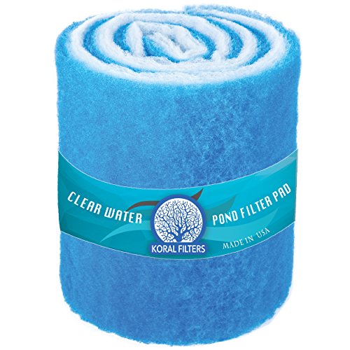 Premium Koi Pond Filter Media Roll - High-Efficiency Pond Filters for Outdoor Ponds, Reusable Fish Pond Filter Material, Made in USA (PRO - Blue - 8ft) - style: PRO - Blue - 8ft