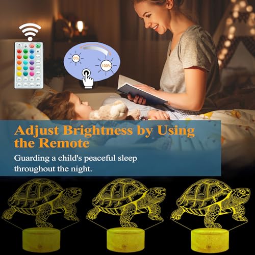Tortoise Gifts for Men, Turtle Night Light with Remote Control, 16 Colors Changing, Timer, RGB Flashing Mode and Dimmable, Tortoise Gifts Stuff for Men Christmas Decor - color: Tortoise