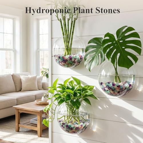 JOHOUSE Quartz Crystals, Crushed Chips Tumbled Polished Stones, Assorted Irregular Shaped Decorative Rocks, Succulent Pebbles for Indoor Plants, Aquarium Betta Fish Tank Gravel, Vase Filler 0.2"-0.5" - color: Fluorite