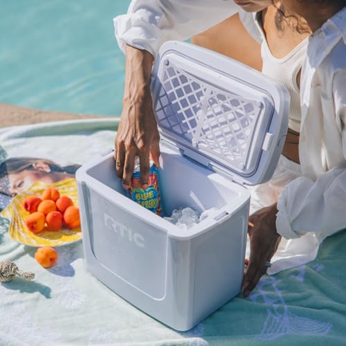 RTIC 8 QT Road Trip Personal Cooler, Small, Compact, Insulated, Portable Ice Chest Box for Food, Drink, Beverage, Beach, Camping, Picnic, Fishing, Boat, 12-Can Capacity - color: Pale Pink