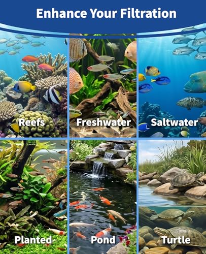 12PCS Aquarium Filter Media Bags, 6PCS 4” x 4” & 6PCS 3” x 8” Extra Fine 100 Micron Mesh with Plastic Zipper for Fish Tank Filter Media, Activated Carbon