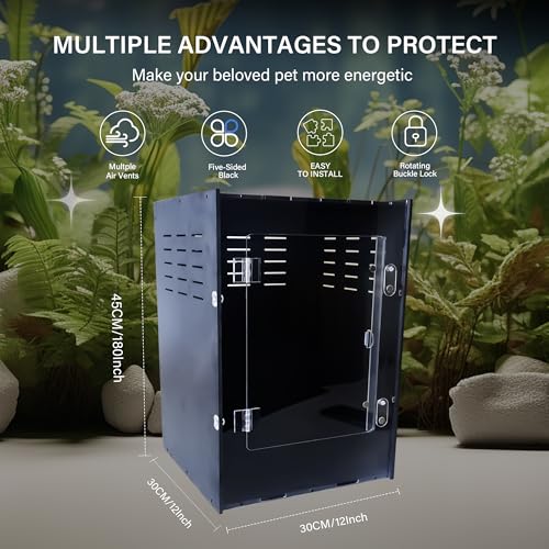 Reptile Enclosure for Crested Gecko – 12x12x18 Acrylic Reptile Tank for Gecko, Snake, and Lizard – PVC Terrarium for Small Pets - size: 12"12"18"