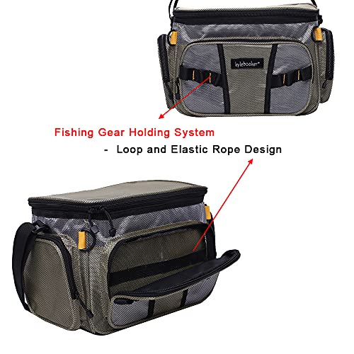 Kylebooker Fishing Tackle Bags Soft Side Fishing Tackle Box Storage Bag for Saltwater or Freshwater